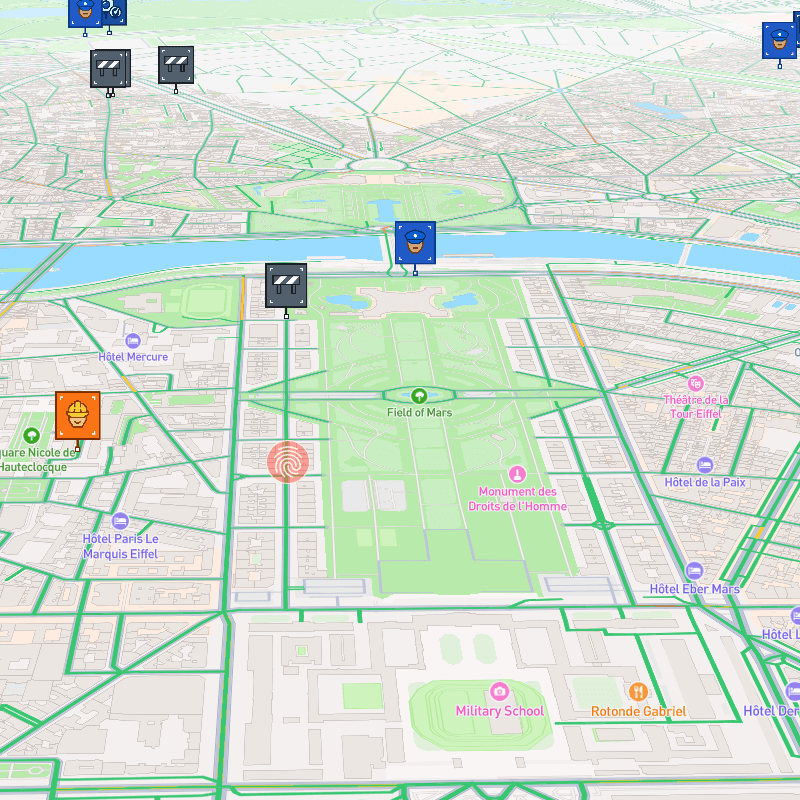 Tilt view — codriver app on a Tesla screen